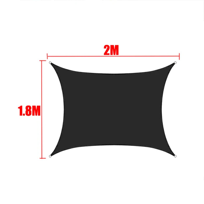 Black All size Waterproof Sun Shade Sail Square Rectangle Garden Terrace Canopy Pool Shade Triangle Camp Hiking Yard Awning