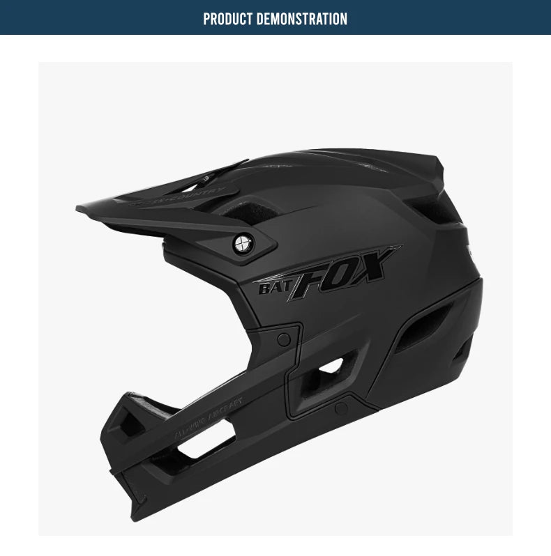 Full-Face Mountain Bike Helmet – Off-Road Certified Integrally molded helmet designed for cycling safety and comfort. Ideal for mountain biking and off-road riding adventures.