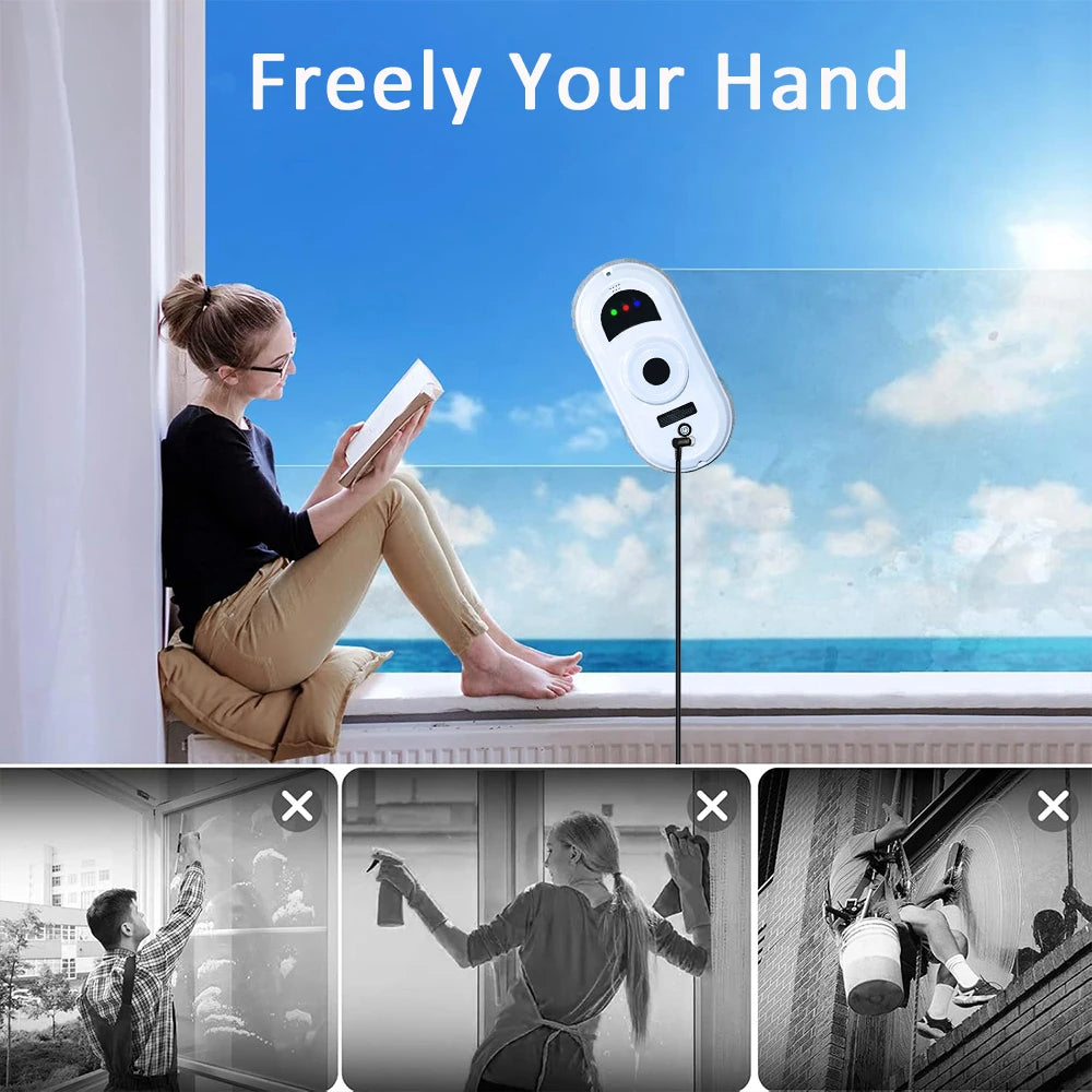 Robotic Window Cleaner Intelligent Window Cleaner Robot Clean Glass Electric Window Washer Robot with Remote Control for Home