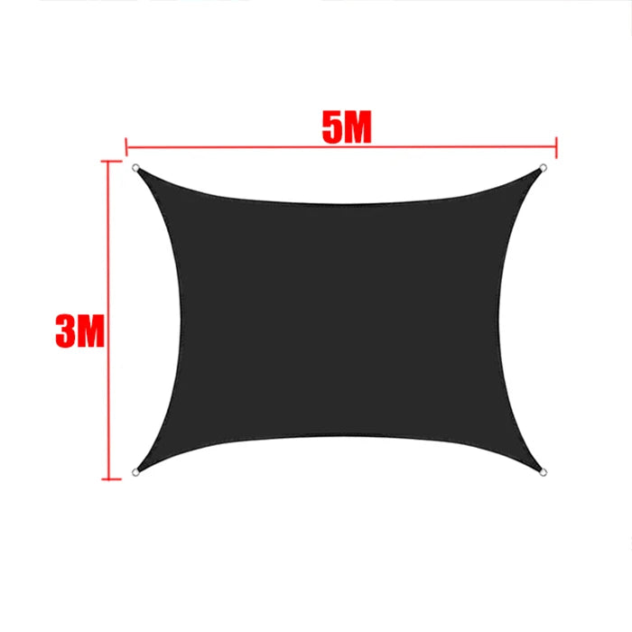 Black All size Waterproof Sun Shade Sail Square Rectangle Garden Terrace Canopy Pool Shade Triangle Camp Hiking Yard Awning