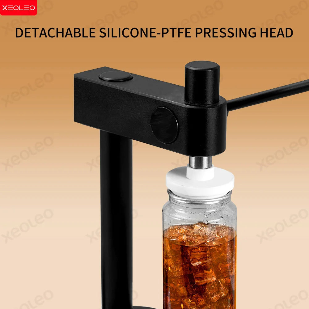 XEOLEO Commercial Manual Press Can Sealer Machine Milk Tea Drink 55mm PET Can Capping Machine Kitchen Tools Height-adjustable