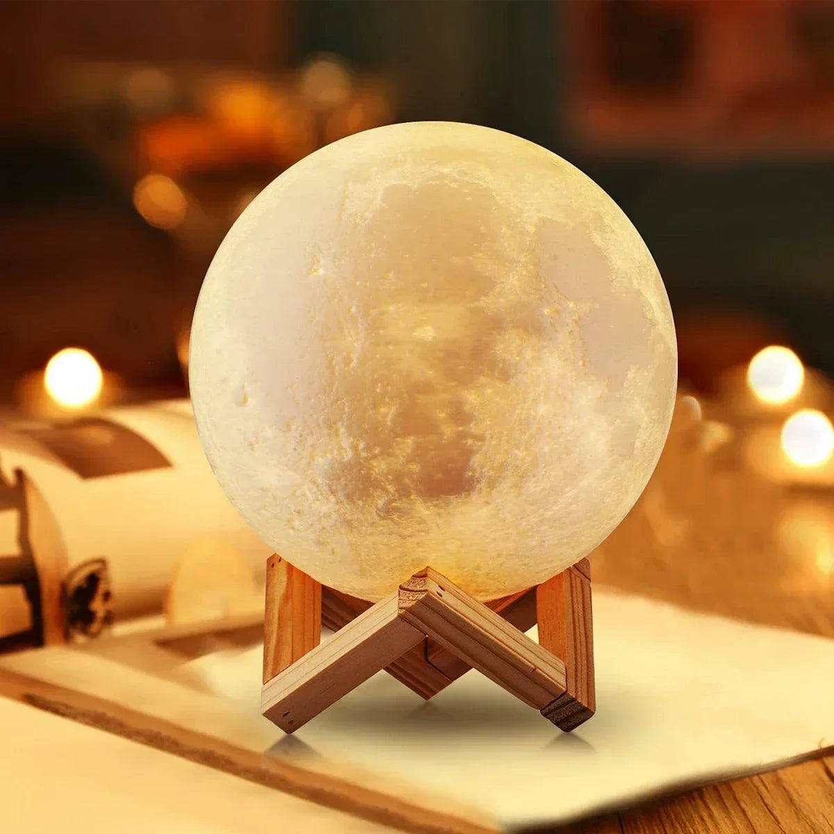 8CM LED Night Light 3D Print Moon Lamp Bedroom Decor MoonLight for Kids Gifts Decorations Creative Bedside Atmosphere Lighting