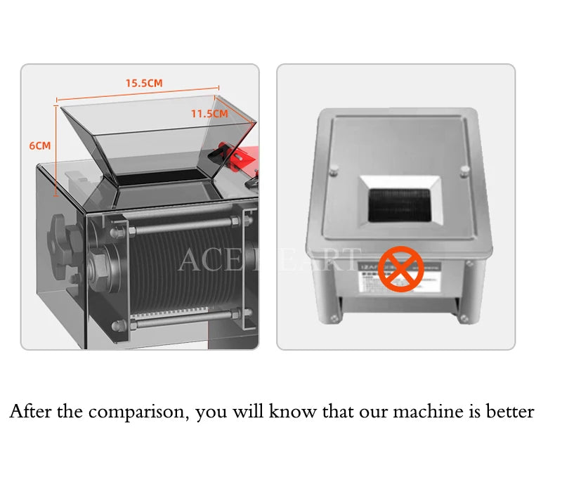Meat Slicer Commercial Stainless Steel Meat Slicing Machine Meat Shredded Diced Machine 110V 220V