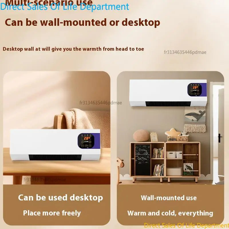 2000W Small Room Air Conditioner Cooling Fan 3 Gears Temperature Adjustable Wall Air Cooler With Remote Control Electric Heater