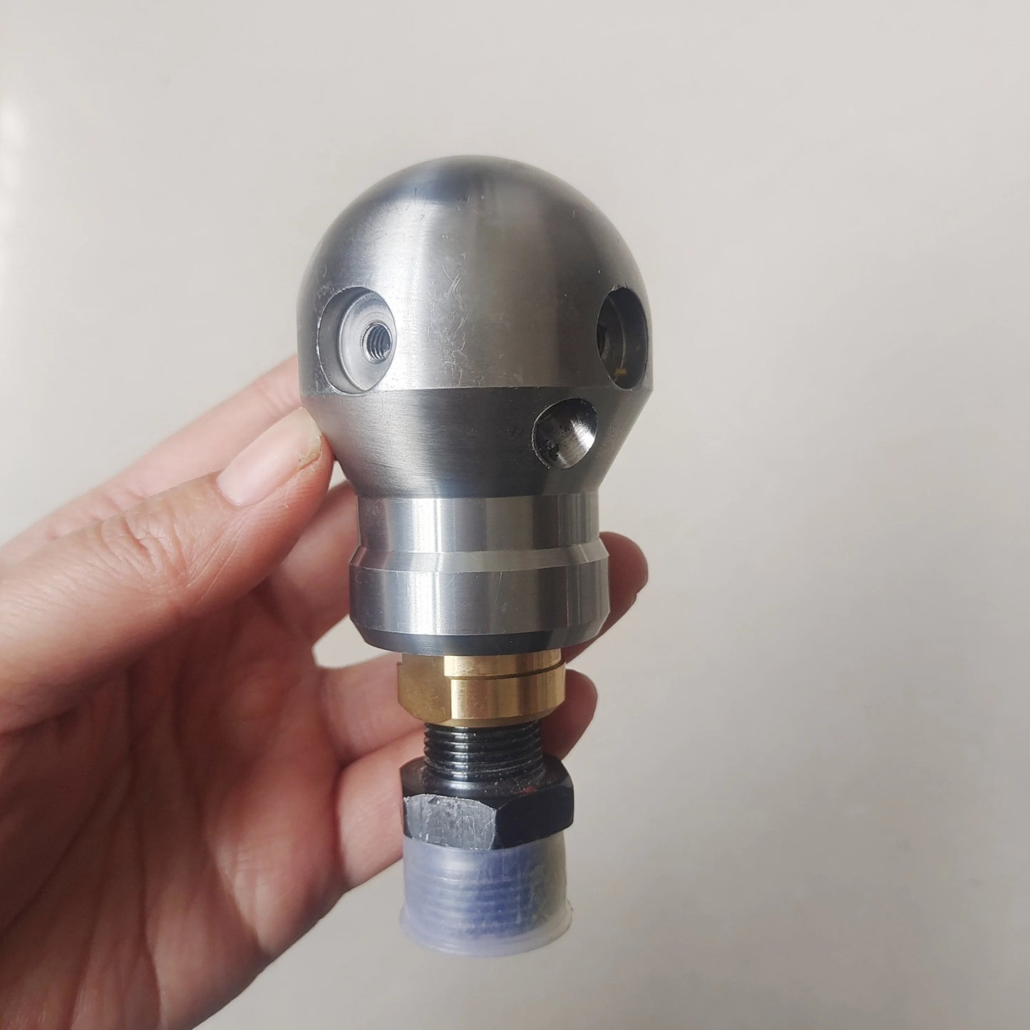 High quality ss sewer cleaning dredge cutter nozzle warthog high pressure washing WT-3/8 Rotating Ball spherical jetter nozzle