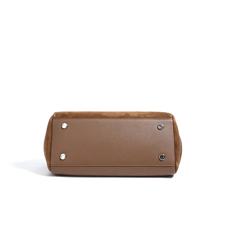 Early Autumn Retro Suede Tote Bag Women's New Versatile Single oulder Bag Commuter Bag Handbag for Outdoor Use