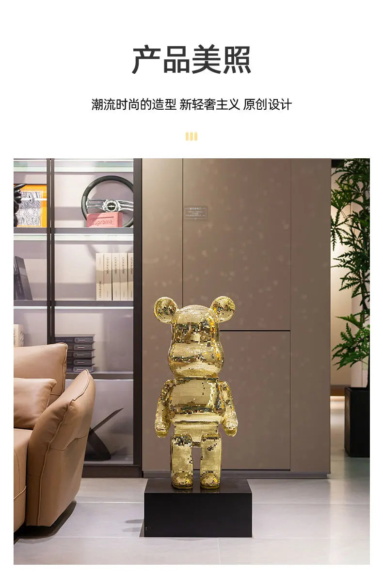 Violent Bear Standing Decoration - Big Piggy Bank for High-End Living Room, Sofa Side Decorative Item, Home Furnishing Ornament