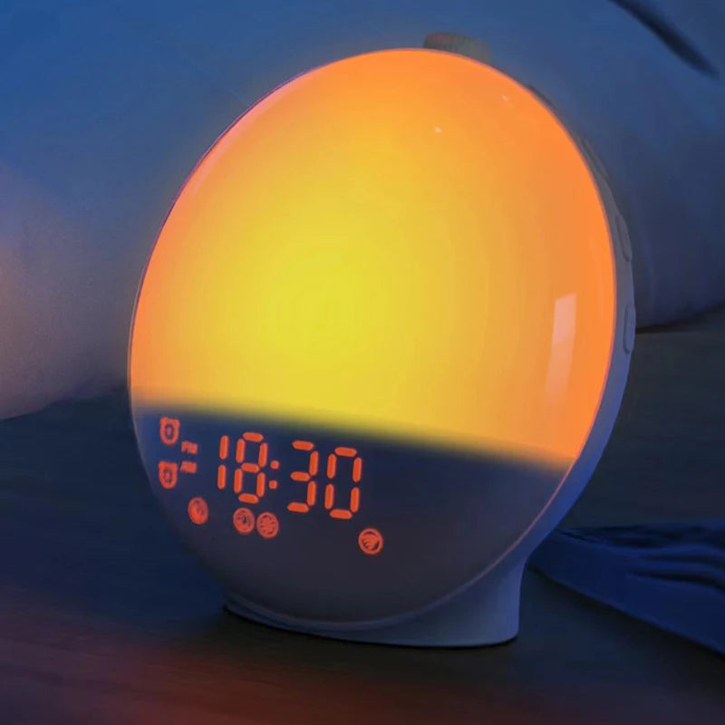 Wake Up Light Alarm Clock Sunrise/Sunset Simulation Digital Clock with Night Light FM Radio Desk Clocks Niditon