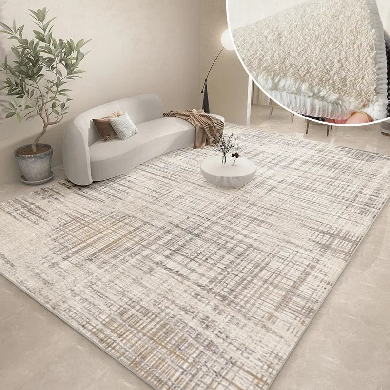 Thickened Study Carpet Modern Abstract Carpets for Living Room Home Washable Plush Floor Mat Minimalist Bedroom Decor Art Rug