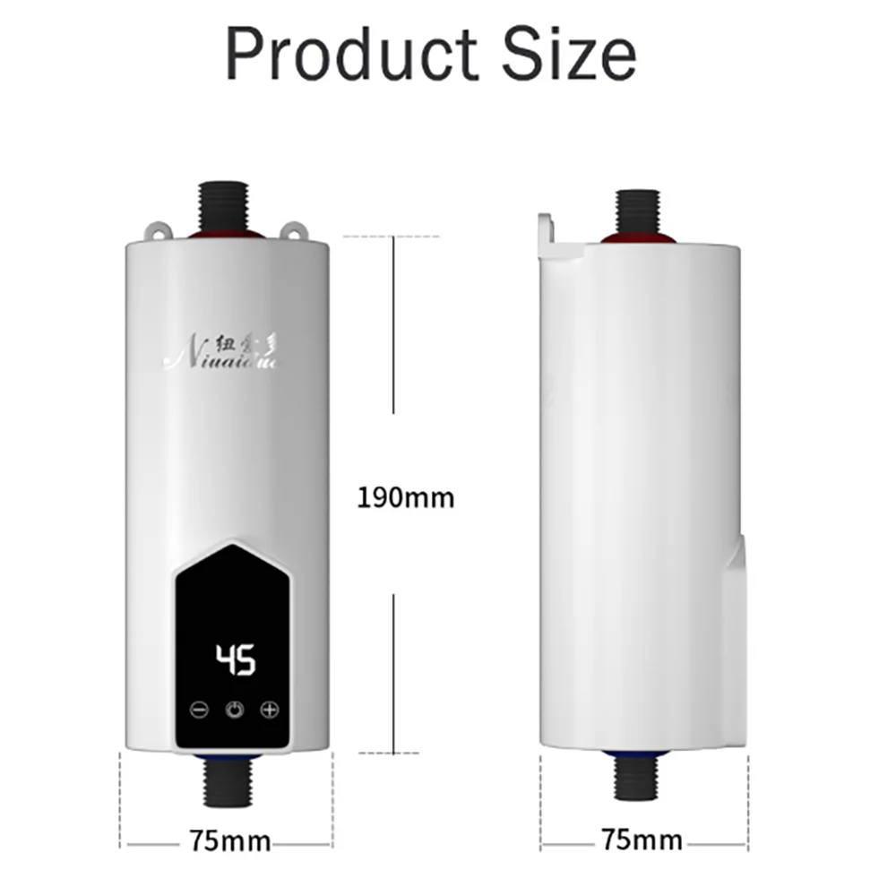 5500W 220V 110V Electric Instant Water Heater Tankless Kitchen Home Bathroom Shower Fast Hot Water LCD Digital Display 히터 순간온수기