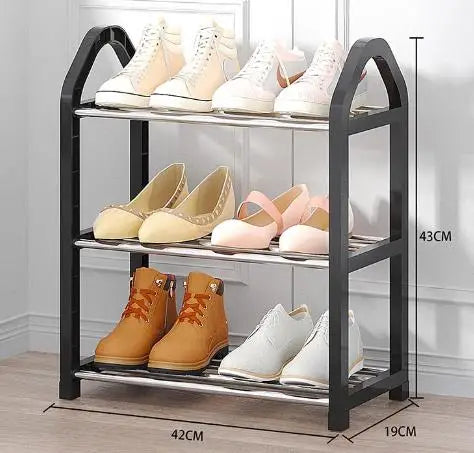 Space-Saving Shoe Rack for Home - Multi-Tier Entryway Shoe Organizer, Slim Shoe Shelf for Apartments & Rentals