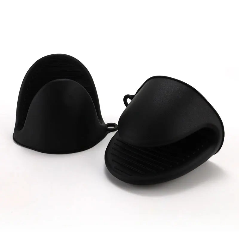 2pcs Mini Oven Gloves Silicone Heat Resistant Cooking Gloves Insulated Non-slip Gloves Clip Pot Rack Cooking Oven Gloves