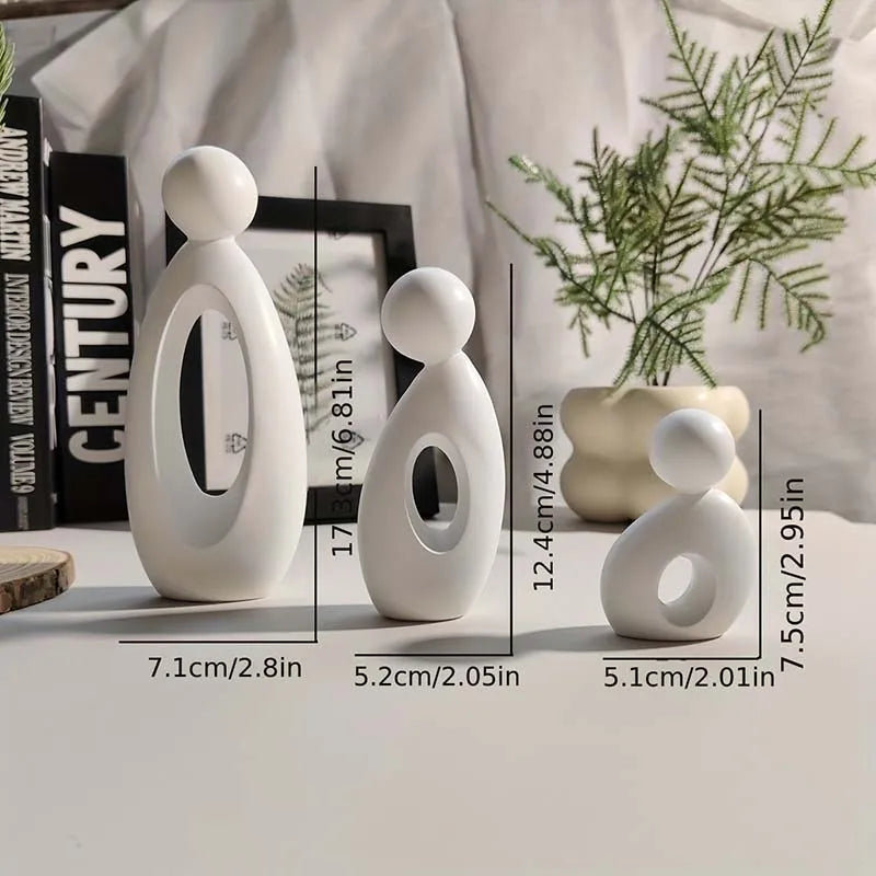 Simple Family Statue Modern Style Home Decor Hollow Sculpture Nordic Living Room Ornaments Bedroom Decoration Figurines Gift