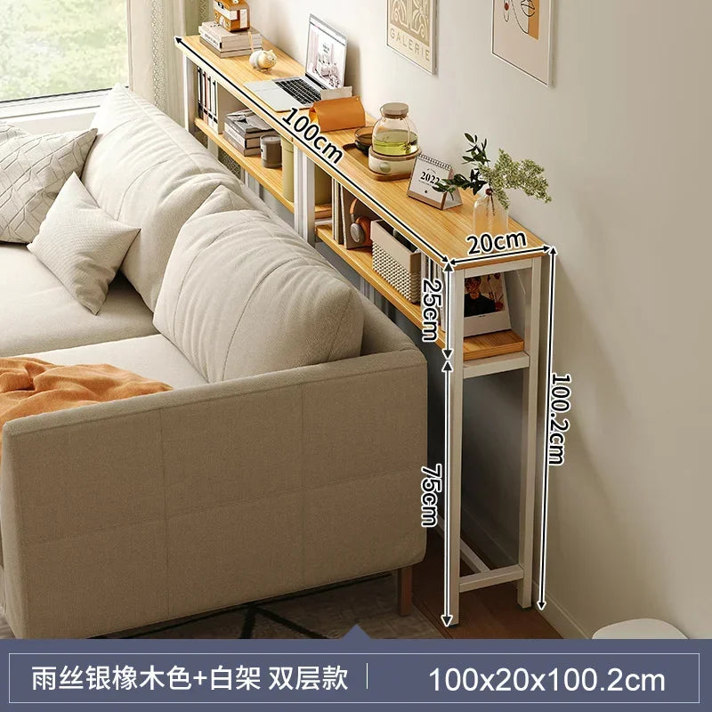 Rear Sofa Gap Table Narrow Side Table Multi-functional Living Room Long Partition Rack Bed Tail Storage Space-Saving Furniture
