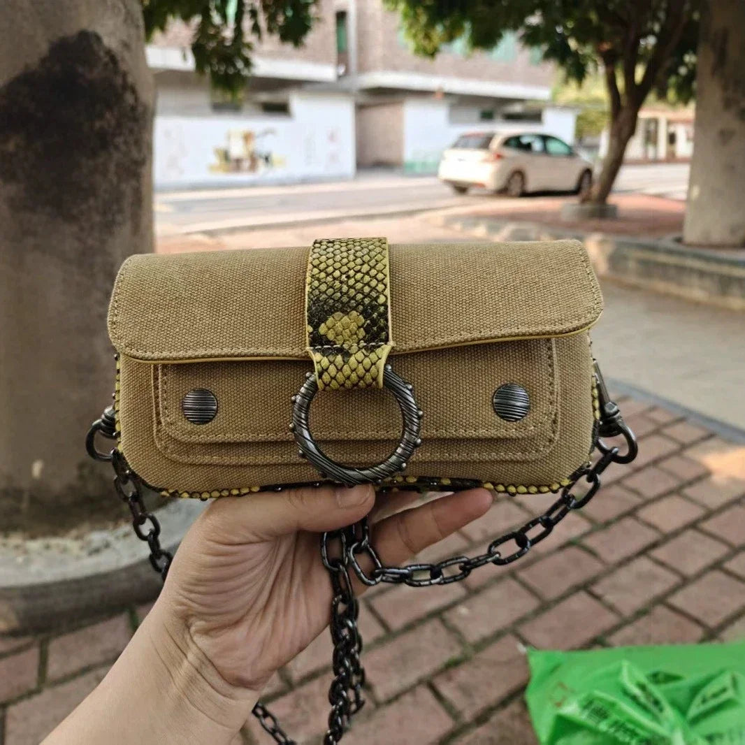Multi-Color French Design Mini Waist Bag Classic Rivet Style Chic round design with a simple, versatile look. Compact and stylish, perfect for everyday wear.