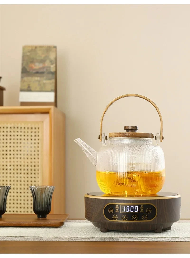 220V Electric Ceramic Stove Tea Stove Electric Hot Plate Heater Stove 7 Gear Heating Furnace Smart Tea Maker Water Boiler 1300W