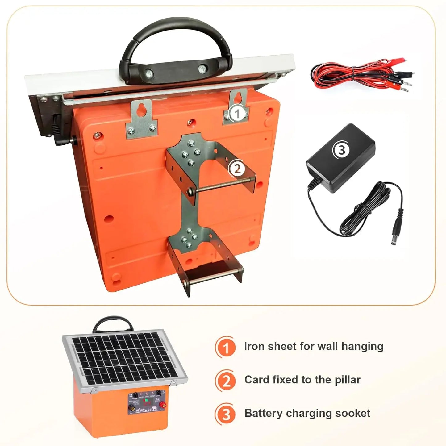 32KM Solar  Electric Fence 9.5KV Electric Shepherd with Battery Controller for Horses 0.5J for Breeding Shephed for Farm Grazing