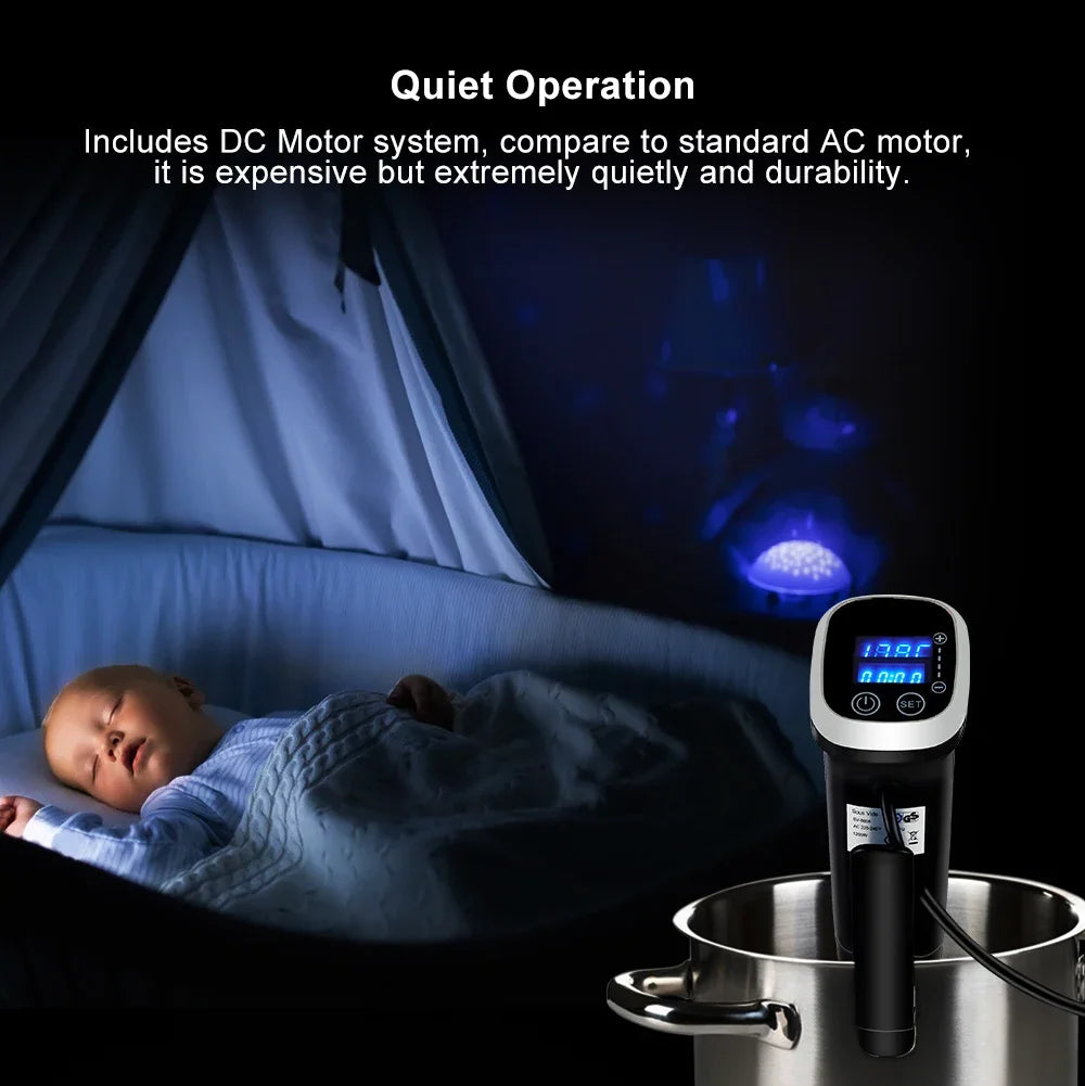 BioloMix 2.55 Generation IPX7 Waterproof Sous Vide Cooker with LED Digital Display for Precise Temperature Control