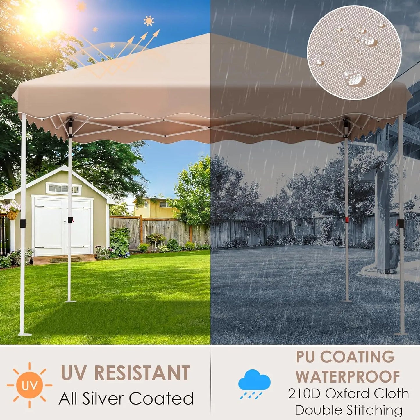 3x3M Gazebo Tent Pop up Canopy Instant with Bag Bonus 4 Weight Sandbags,& Carry Bag Foldable Shelter Outdoor Garden Tent