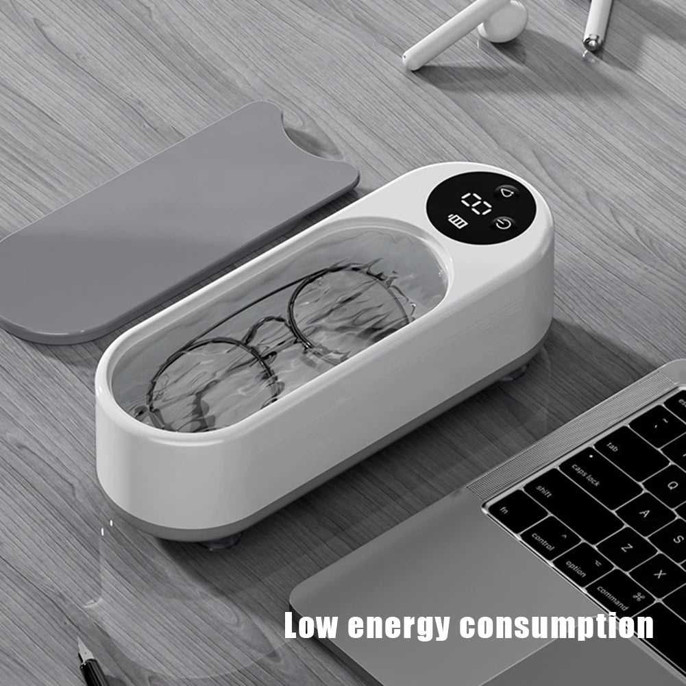 Ultrasonic Jewelry Cleaner Machine Portable Glasses Cleaner Retainer Cleaner Machine High Frequency Vibration for Coins Dentures