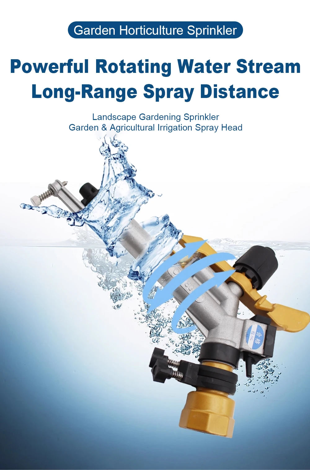 360° Rotation Swing Arm Spray Gun Horticulture Sprinkler Ideal for Construction Sites, Farmland Irrigation & Vegetable Watering