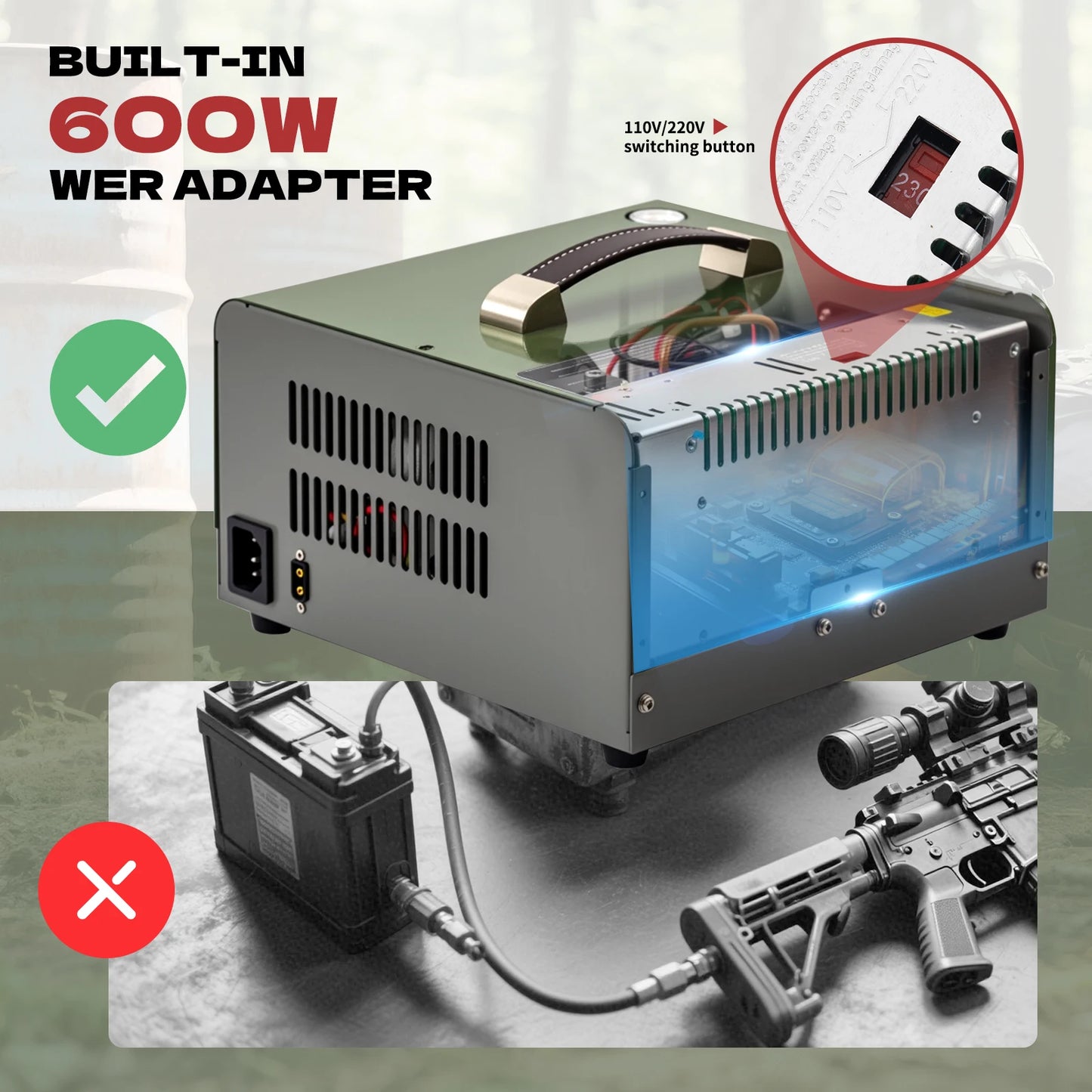 LIDACA 4500Psi 300bar Pcp Compressor 110V 220V Transformer 12v 30Mpa Shooting Air Gun Pump Scuba Diving built-in power supply