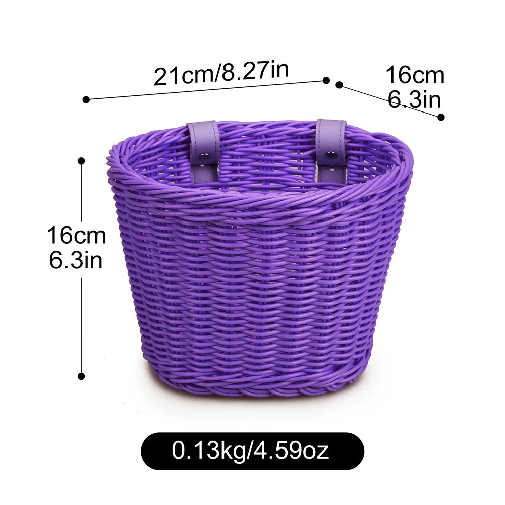 Kids Bike Basket Cycling Handlebar Pouch Bicycle Wicker Baskets Child Scooter Front Storage Basket Children Bike Carrier Bags
