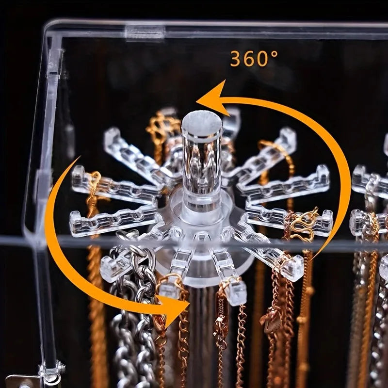 1pcs Transparent Jewelry Organizer Dustproof Necklace Bracelet Watch Display Stand Home Jewelry Storage Case