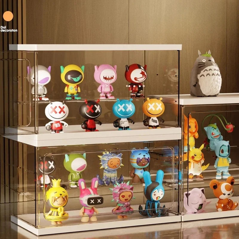 Creative Acrylic Display Cabinet for Blind Box Storage-Premium Transparent Showcase with 360° Visibility Multi-Scene Organizer