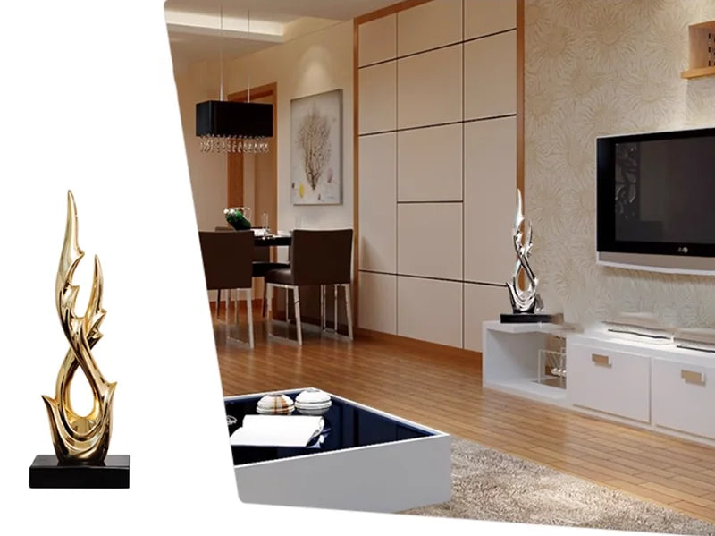Marble Base Resin Sculpture Fenghshui Decoration Housewarming Gifts Home Livingroom Ornaments Office Study Accessories Crafts