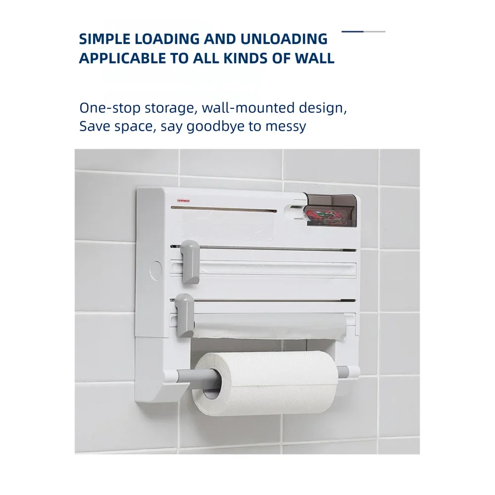 4/6-in-1 Plastic Wrap Tissue Dispenser with Cutter, Refrigerator Magnetic Tissue Holder