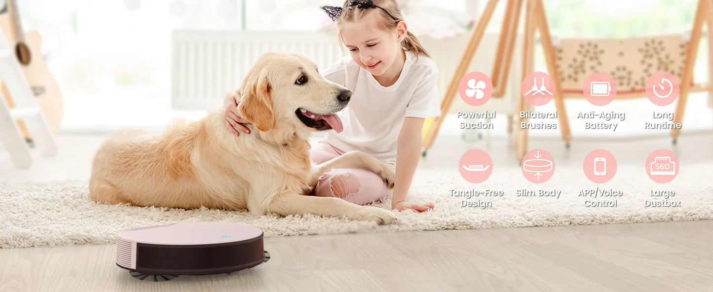 Lefant N1 Robot Vacuum Cleaner, Suction Power 4500PA, 4 Cleaning Modes, App Control, Up to 165 Minutes Autonomy