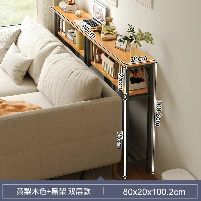 Rear Sofa Gap Table Narrow Side Table Multi-functional Living Room Long Partition Rack Bed Tail Storage Space-Saving Furniture