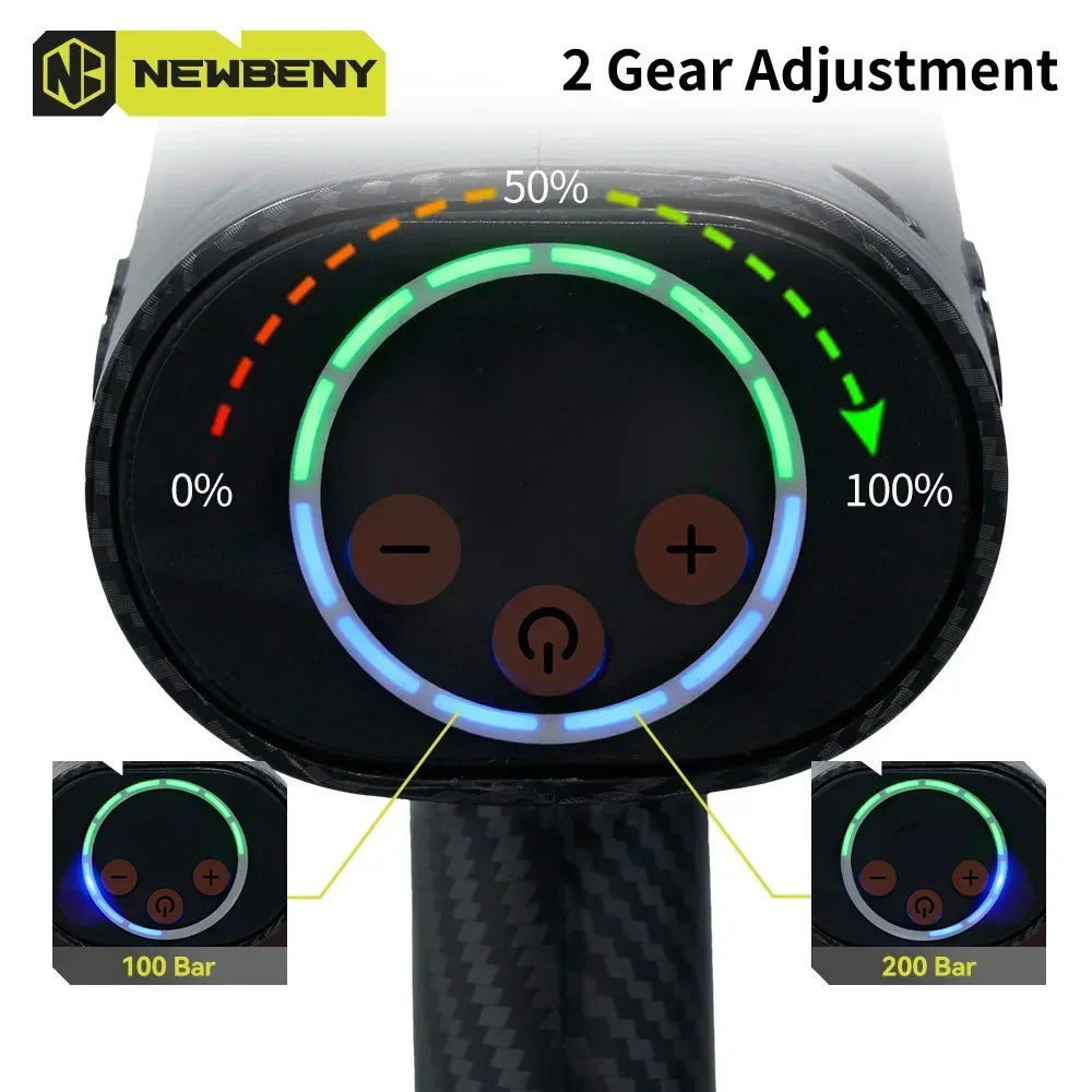 NEWBENY 6 IN 1 200Bar Brushless Electric Washer Cordless Efficient Car Garden Cleaning Power Tools For Makita 18-21V Battery Pin