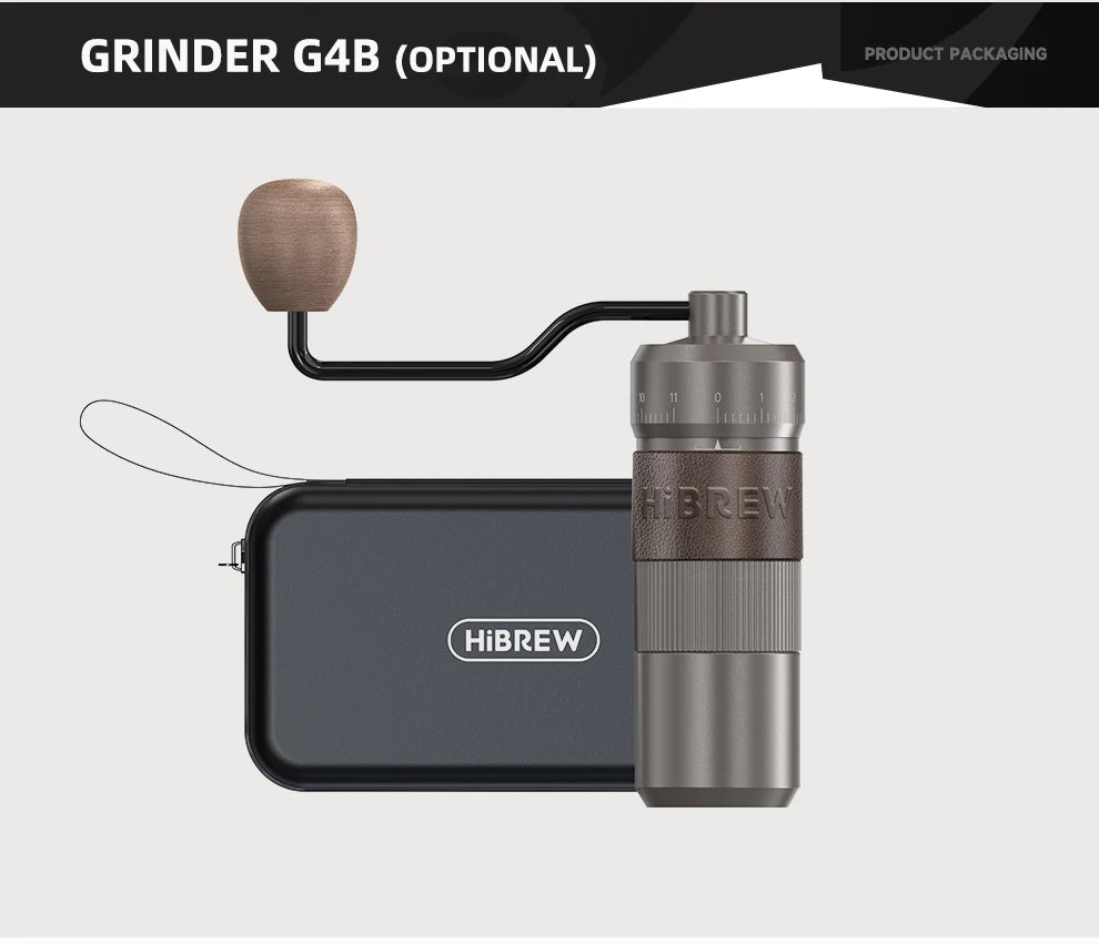 HiBREW H4C Portable Espresso Coffee Machine Wireless Heating Removable Battery Barista Ground Coffee Bottomless Extraction