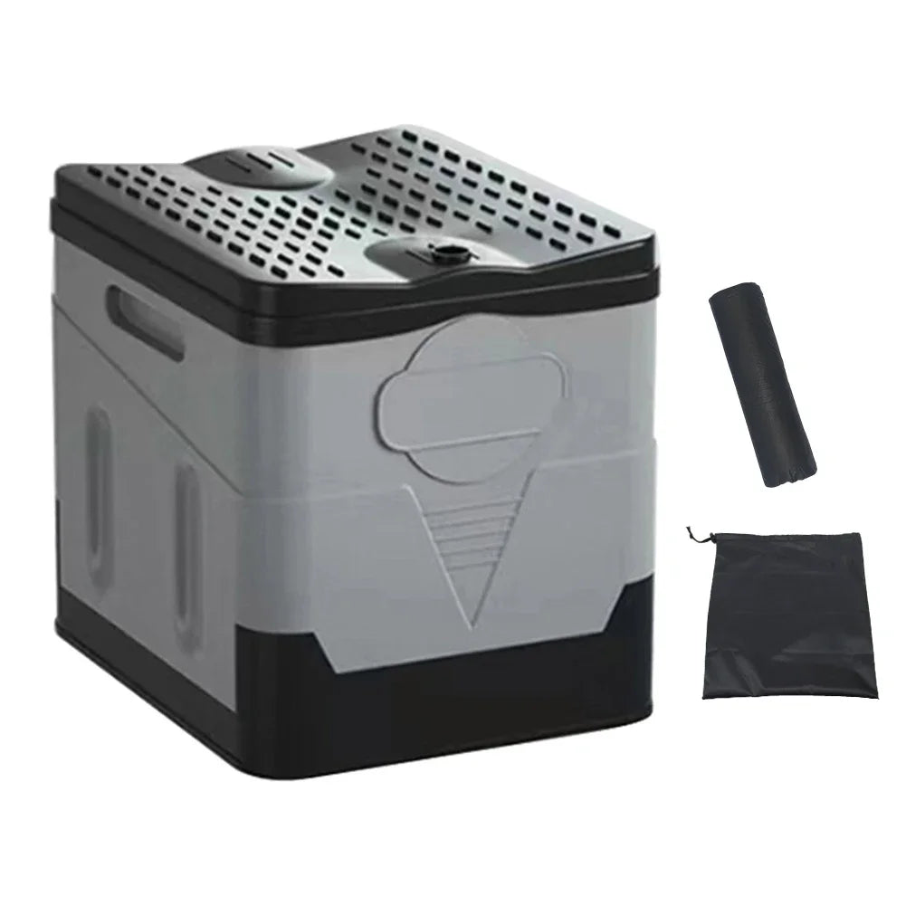 Portable Toilet Car Toilet Bucket Trash Can Travel Outdoor Camp Folding Toilet Reusable For Emergency Self-driving For Adult Kid