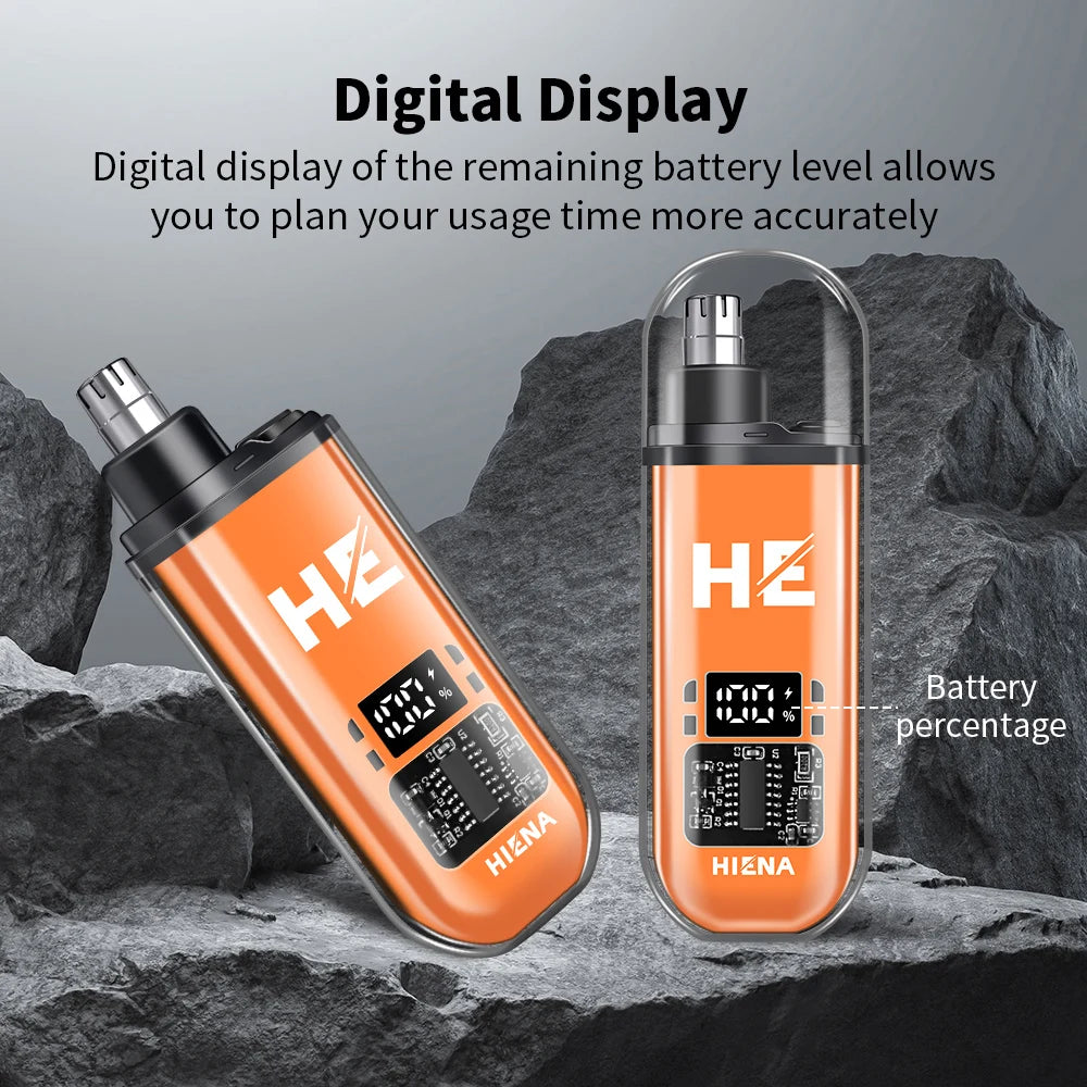 HIENA Electric Nose Hair Trimmer Rechargeable Mini Pocket Nose Ears Hair shaving Eyebrow Trimmers Clipper Wet and Dry haircut