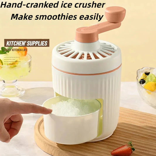 Household Hand Ice Crusher Stainless Steel Blade Fast Ice Crushing Removable Cleaning Slushie Maker Machine  Ice Crusher Summer