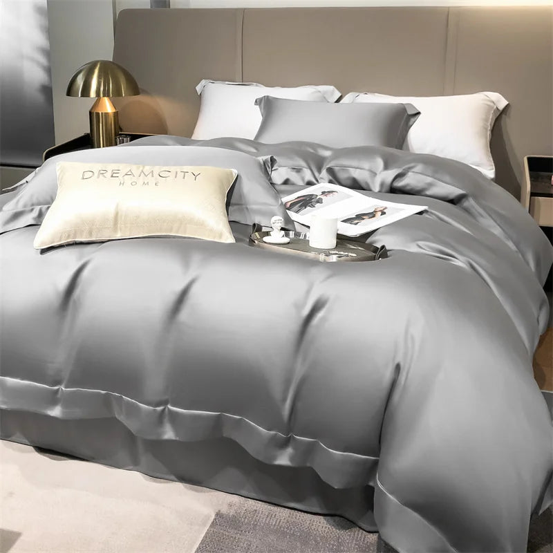 Dreamreal Pure Bamboo Bedding Set for Hotel Home Luxury Organic Bamboo Duvet Cover Fitted Bed Sheet Sets Pillowcase Cooling Soft