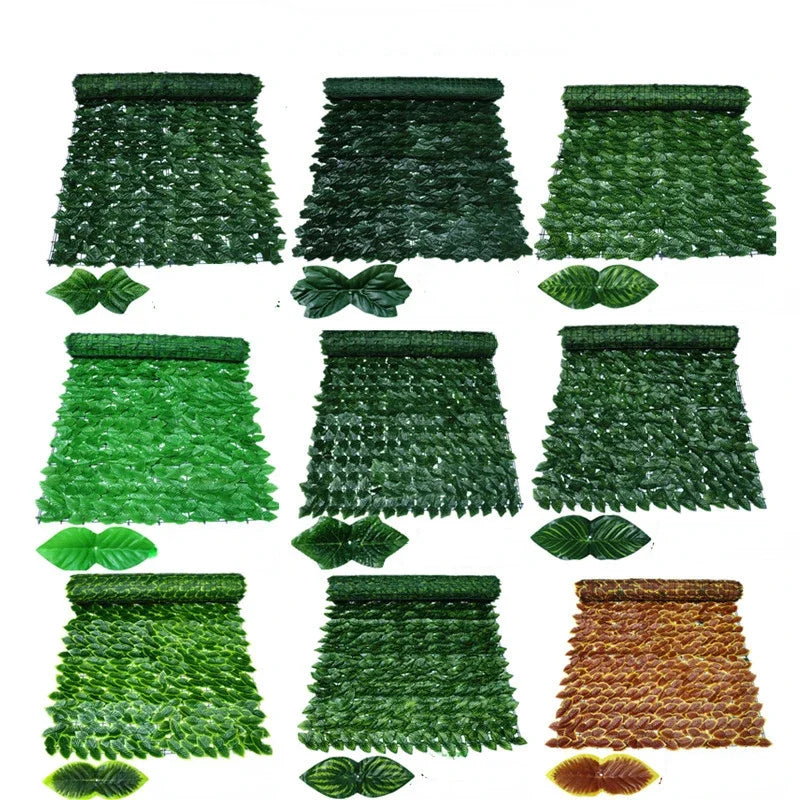 Artificial Leaf Privacy Fence Screen  Fake Hedge Panels Balcony Screen Ivy Leaves Fence Screen for Wall Garden Patio Decor