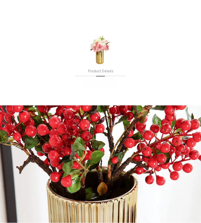 Nordic Ceramic Gold Vase – Elegant Home Décor Stylish flower arrangement vase perfect for living rooms, desktops, or as a thoughtful gift.