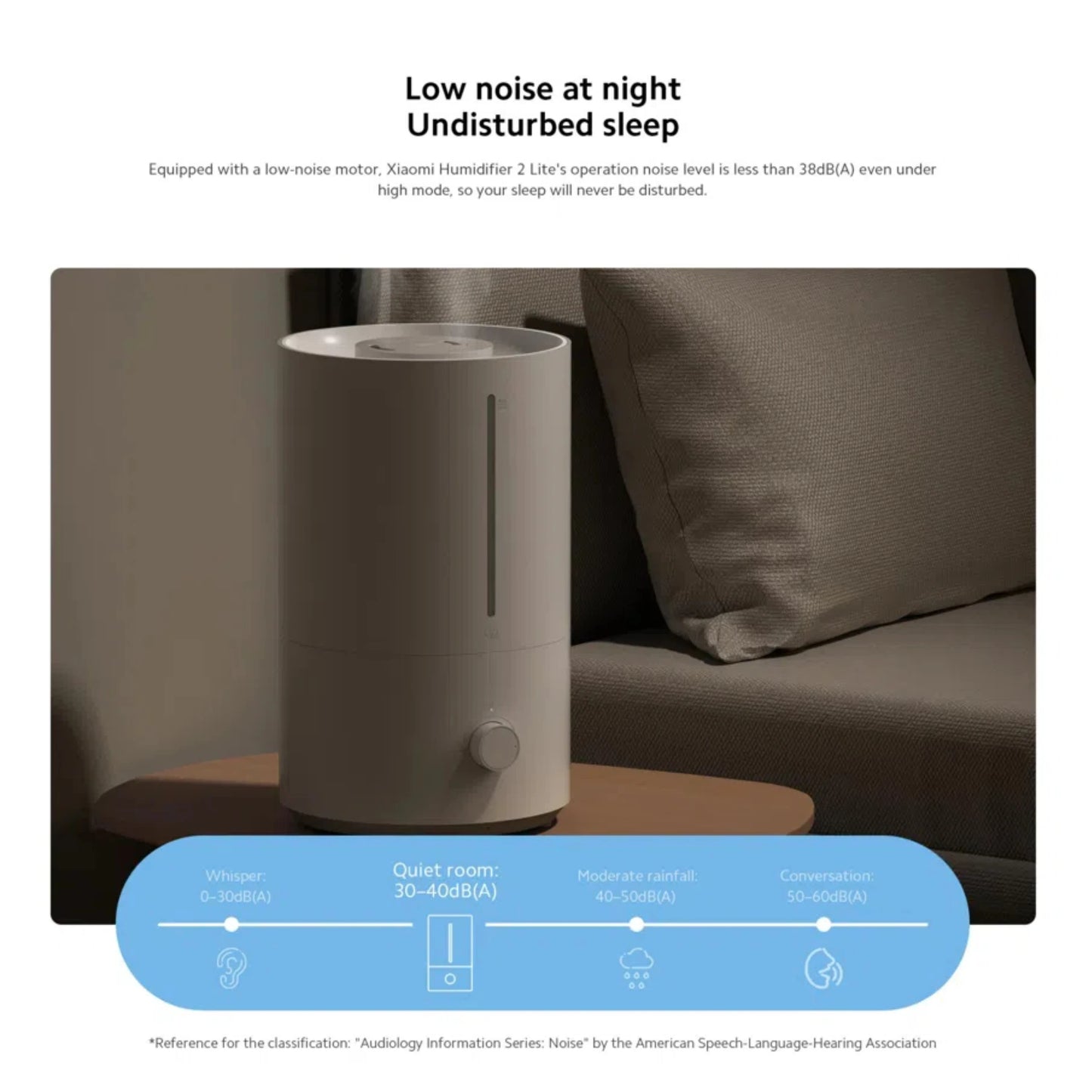 XIAOMI Humidifier 2 Lite Humidifier with Humidification 300 ml/h, Water Tank with 99.9% Antibacterial Efficiency, 4 L Capacity