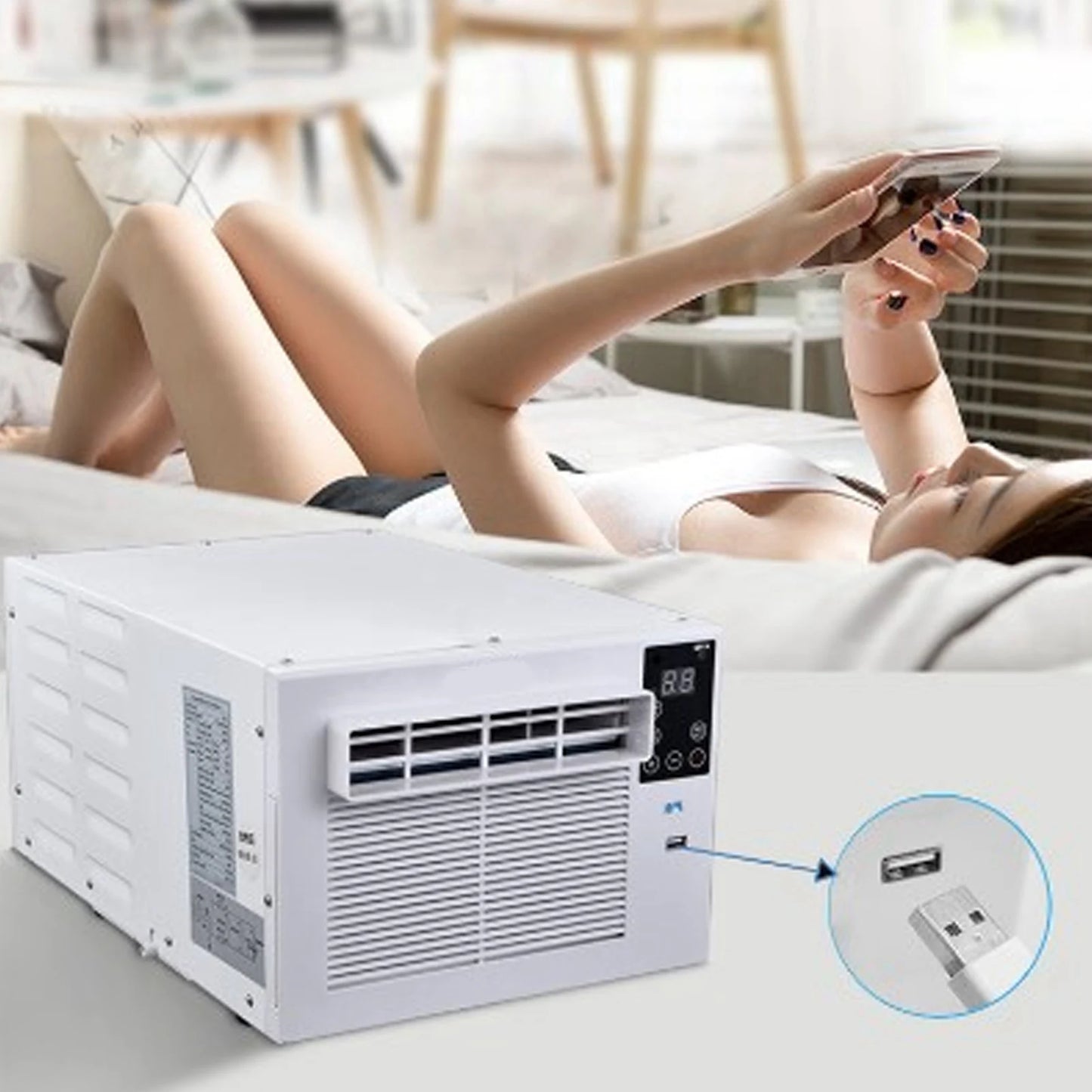 Portable Air Conditioner Remote Control Touch Air Cooler for Outdoor Camping Car Kitchen 280W Remote Control Air Cooler
