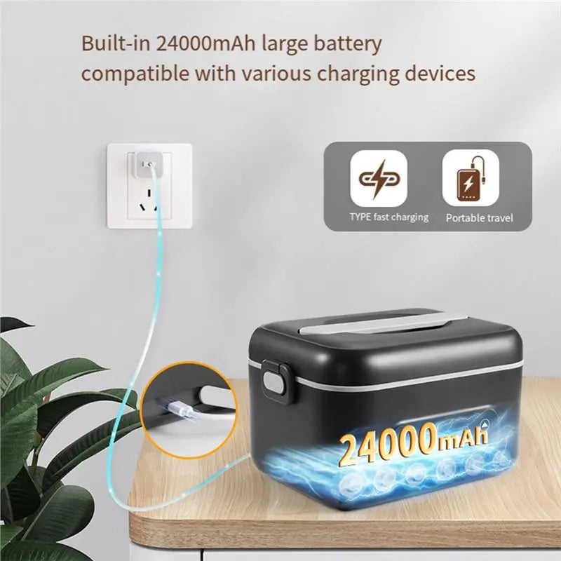 A78E-Cordless Electric Lunch Box For Adults,Heated Lunch Box With 24000Mah Battery,5.5Cups Removable Container Eu Plug