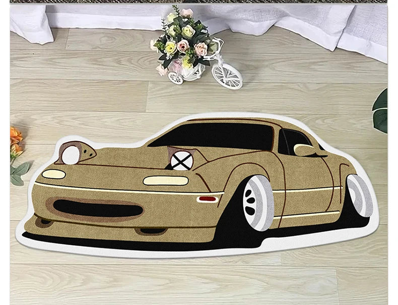 Bedroom Carpet Boys Room Decoration Rug Car Shape Floor Mat Car Lover Gifts for Boy Home Decor Bedside Mats Soft Fluff Shaggy