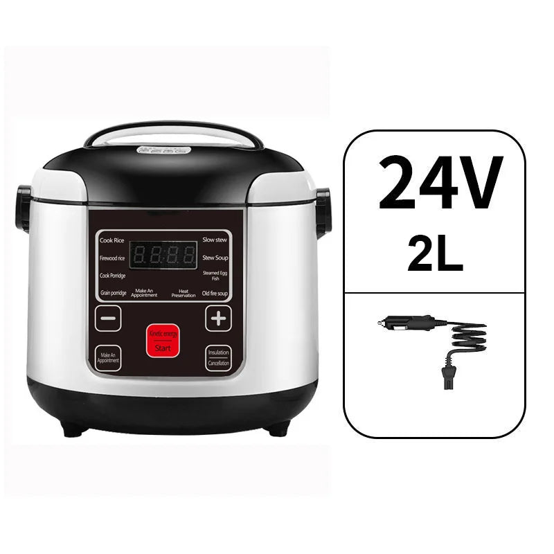 Car rice cooker 12v 24V 220V car home dual use self-driving portable rice cooker 24v truck smart rice cooker lunch box