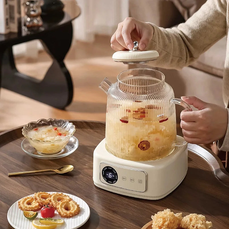 1.5L Health Kettle Temperature Adjust Glass Tea Maker MultiFunction Office Appointment Flower Teapot Portable Electric Hot Cup