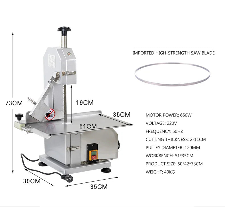 Electric Bone Cutter Meat Cutting Machine Commercial Saw Cutter Segaossa Elettrico Da Carne