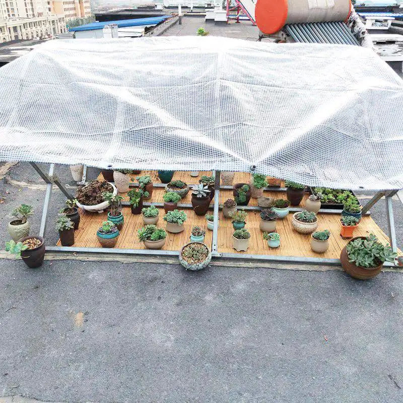 0.33MM Transparent PE Tarpaulin Garden Plant Shed Keep Warm Grid Rainproof Cloth Balcony Windows Rain Cover Waterproof Awning