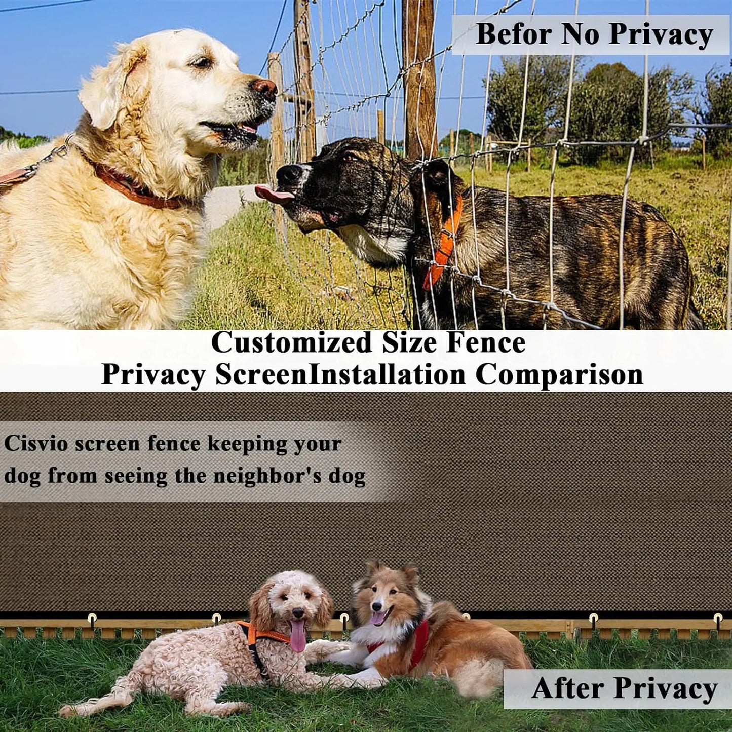 Privacy Screen Fence 90% Blockage Heavy Duty Protective Covering Mesh Fencing for Outdoor Patio Pool Balcony Brown